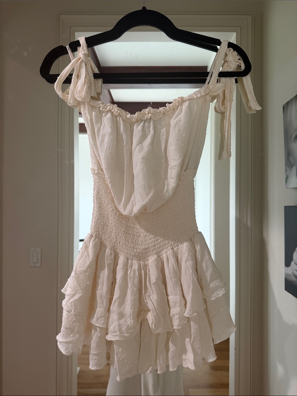 Forever 21 Cream Ruffle Tiered Dress